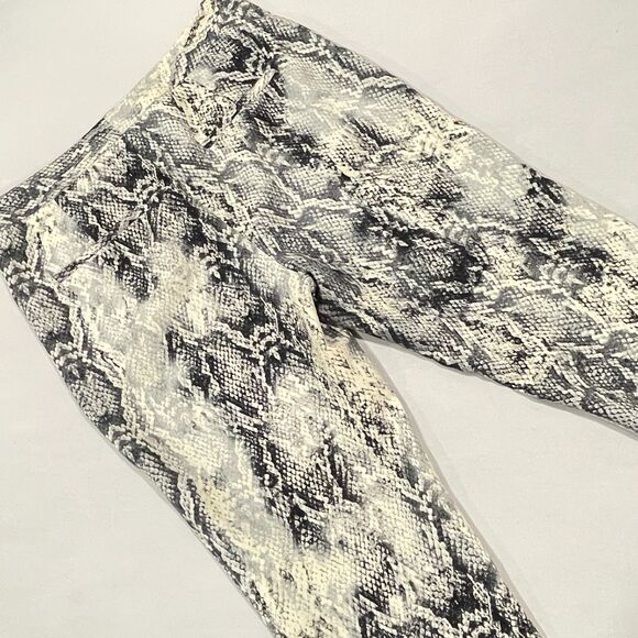 ~ ZARA Basic MED Snakeskin Pattern High Rise White Grey Black Cream Lightweight - Picture 4 of 13